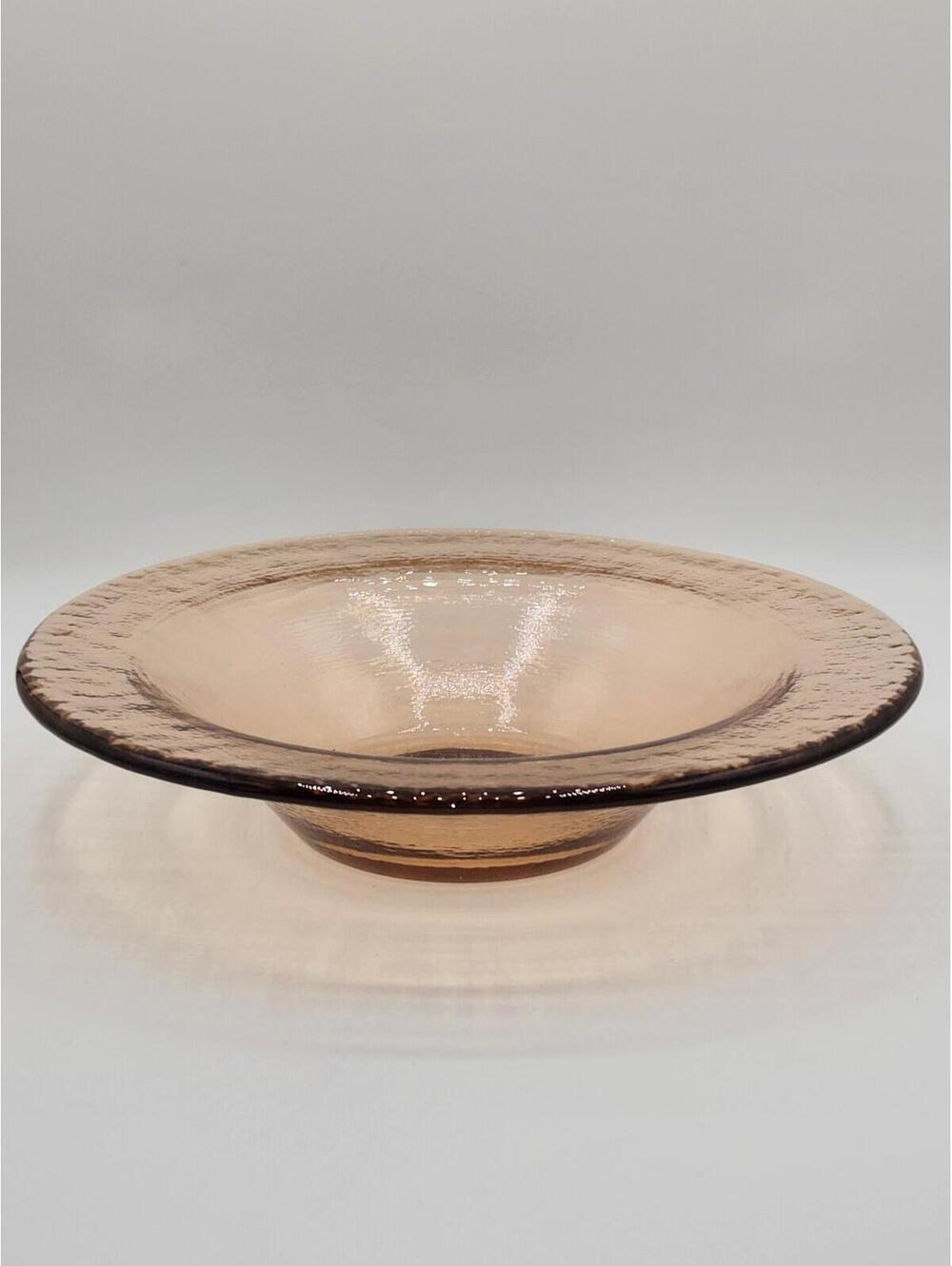 Fire & Light Copper Recycled Glass Bowl Handblown Serving Bowl 10.5”